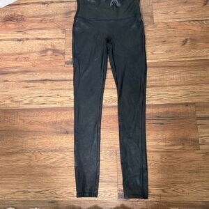 Spanx Women’s faux leather Black High-Waist Leggings Medium EUC